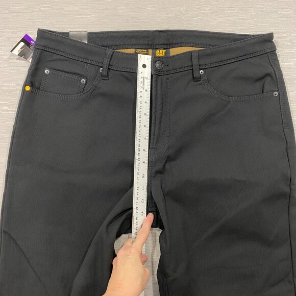 CAT Caterpillar Work Pants Mens 40 x 30 Black Canvas Fleece Lined Insulated - Picture 11 of 13